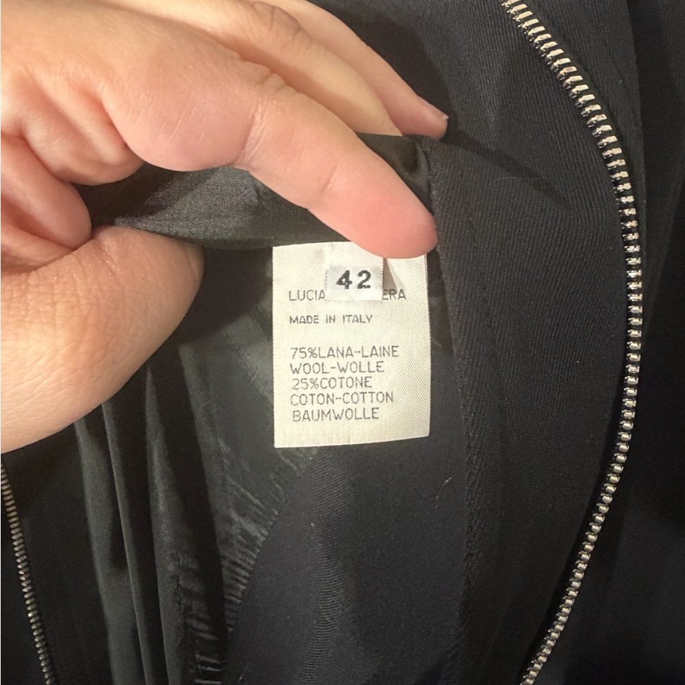 Luciano Barbera Black Wool Trench Coat - Picture 4 of 5